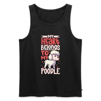 Dog Love - Poodle - Men's Premium Organic Tank Top - black - Front - Michal (187cm)