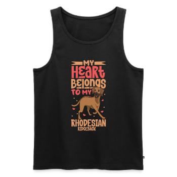 Hundeliebe - Rhodesian Ridgeback - Männer Premium Bio Tank Top - Schwarz - Vorne - Michal (187cm)