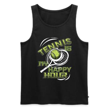 Tennis Ist Meine Happy Hour, Tennisspieler, Tennis - Männer Premium Bio Tank Top - Schwarz - Vorne - Michal (187cm)