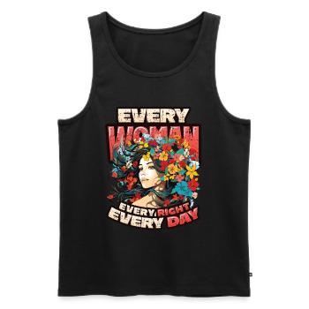Every woman, every right, every day, women's rights - Men's Premium Organic Tank Top - black - Front - AI Model Male 178 light (178cm)