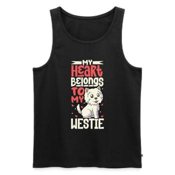 Dog Love - West Highland Terrier - Débardeur bio Premium Homme - noir - Devant - Michal (187cm)