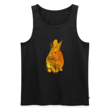 Colorful Rabbit - Men's Premium Organic Tank Top - black - Front - Michal (187cm)