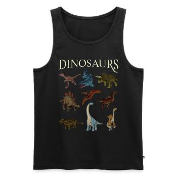 Dinosaures divers - Débardeur bio Premium Homme - noir - Devant - AI Model Male 178 light (178cm)