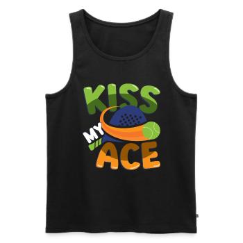 Amateurs de padel, Kiss My Ace, Padel tennis - Débardeur bio Premium Homme - noir - Devant - AI Model Male 178 light (178cm)