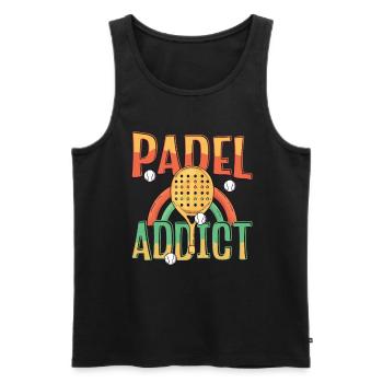 Accro au padel, Tennis de padel - Débardeur bio Premium Homme - noir - Devant - AI Model Male 178 light (178cm)