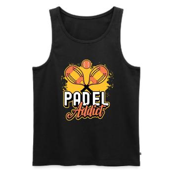 Accro au padel, Tennis de padel - Débardeur bio Premium Homme - noir - Devant - AI Model Male 178 light (178cm)