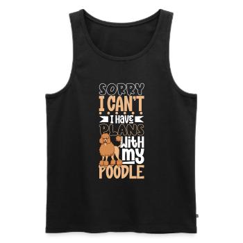 Plans avec mon caniche - Débardeur bio Premium Homme - noir - Devant - Michal (187cm)