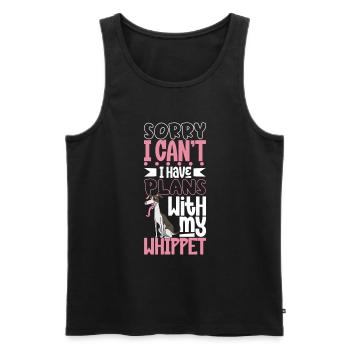 Plans with my Whippet - Men's Premium Organic Tank Top - black - Front - AI Model Male 178 light (178cm)