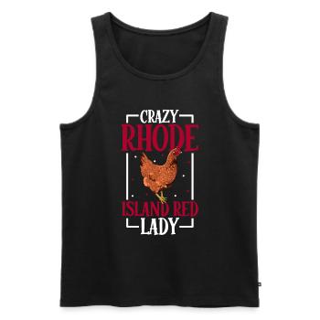 Crazy Rhode Island Red Lady - Red Rhodeland - Men's Premium Organic Tank Top - black - Front - Michal (187cm)