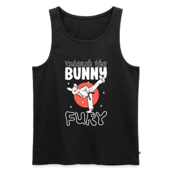 Hase macht Hapkido - Männer Premium Bio Tank Top - Schwarz - Vorne - AI Model Male 178 light (178cm)