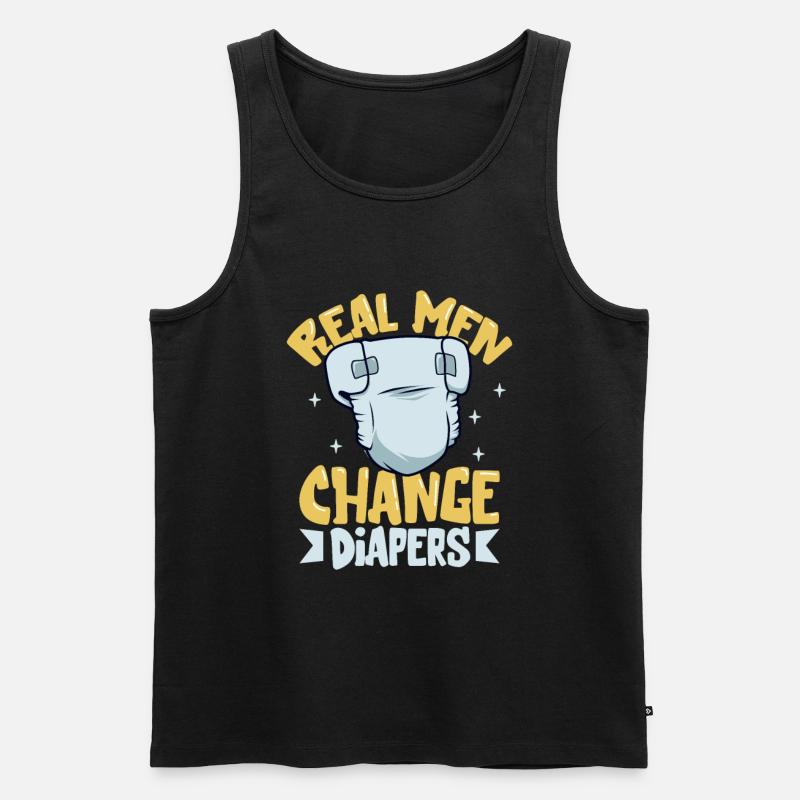 Echte Männen wechseln Windeln - Männer Premium Bio Tank Top - Schwarz