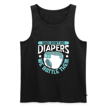 Dads Fight Diapers - Baby Swaddle - Men's Premium Organic Tank Top - black - Front - AI Model Male 178 light (178cm)