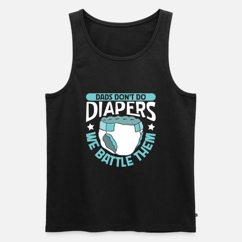 Väter bekämpfen Windeln - Baby wickeln - Männer Premium Bio Tank Top - Schwarz