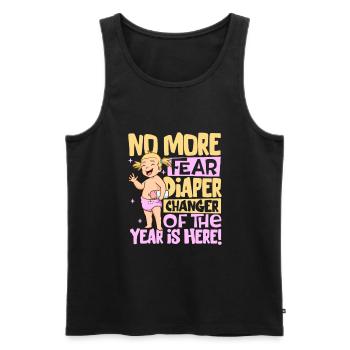 Don't Worry - Diaper Changes - Men's Premium Organic Tank Top - black - Front - AI Model Male 178 light (178cm)