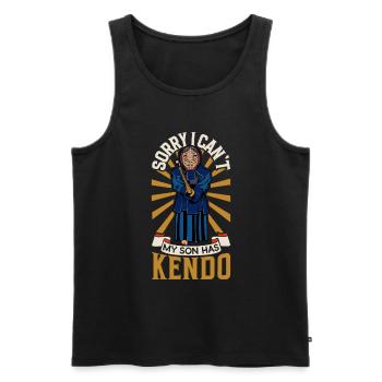 I Can't - My Son Has Kendo - Men's Premium Organic Tank Top - black - Front - AI Model Male 178 light (178cm)