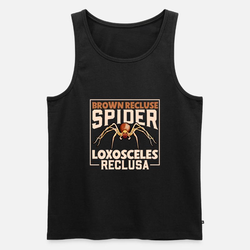 Braune Einsiedlerspinne - Männer Premium Bio Tank Top - Schwarz