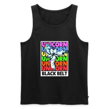 Einhorn - Tang Soo Do Schwarzer Gürtel - Männer Premium Bio Tank Top - Schwarz - Vorne - Michal (187cm)