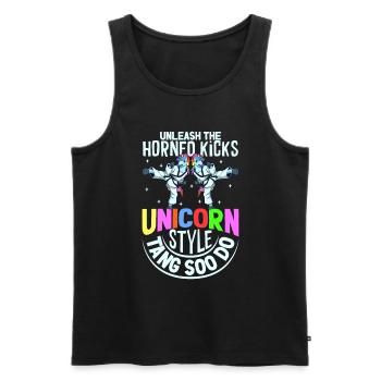 Unicorn - Horned Kicks - Tang so Do - Men's Premium Organic Tank Top - black - Front - AI Model Male 178 light (178cm)