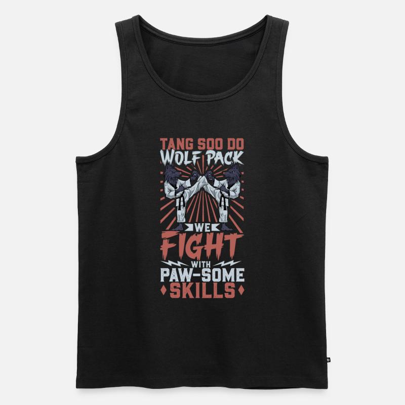 Wolf - Tang Soo Do - Männer Premium Bio Tank Top - Schwarz