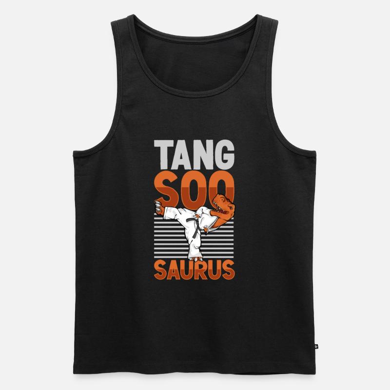 TREX - Tang Soo Do Saurus - Männer Premium Bio Tank Top - Schwarz