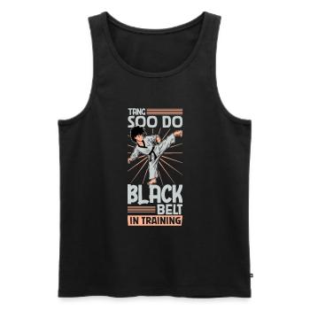 Black Belt in Training - Tang so Do - Men's Premium Organic Tank Top - black - Front - AI Model Male 178 light (178cm)