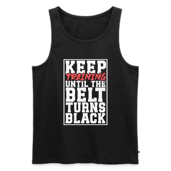 Until the Belt Turns Black - Martial Arts - Men's Premium Organic Tank Top - black - Front - AI Model Male 178 light (178cm)