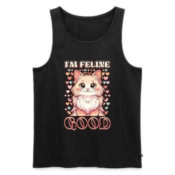 Funny Cat Lady, Cat Mom - Men's Premium Organic Tank Top - black - Front - AI Model Male 178 light (178cm)