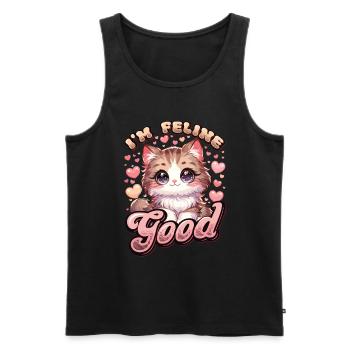Funny Cat Lady, Cat Mom - Men's Premium Organic Tank Top - black - Front - AI Model Male 178 light (178cm)