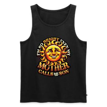 Funny Pun Son Sun Humorous Sayings - Men's Premium Organic Tank Top - black - Front - Michal (187cm)