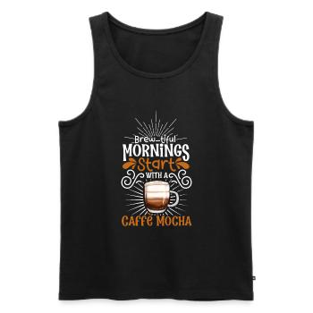 Bonjour avec caffè moka - Débardeur bio Premium Homme - noir - Devant - AI Model Male 178 light (178cm)