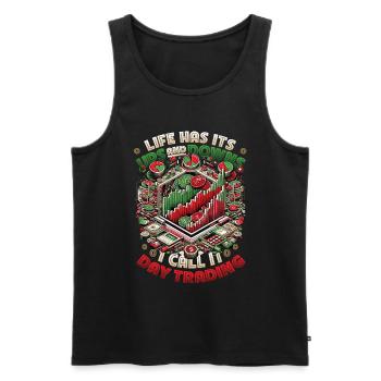 Aktien Börse Trading Chart - Lustiges Daytrader - Männer Premium Bio Tank Top - Schwarz - Vorne - Michal (187cm)