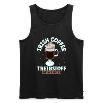 Mein Treibstoff ist Irish Coffee - Männer Premium Bio Tank Top - Schwarz - Vorne - AI Model Male 178 light (178cm)