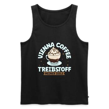Mein Treibstoff ist Vienna Coffee - Männer Premium Bio Tank Top - Schwarz - Vorne - AI Model Male 178 light (178cm)
