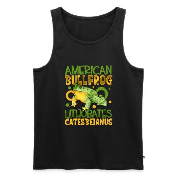American Bullfrog - Men's Premium Organic Tank Top - black - Front - AI Model Male 178 light (178cm)