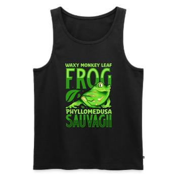 Green Maki Frog - Men's Premium Organic Tank Top - black - Front - Michal (187cm)