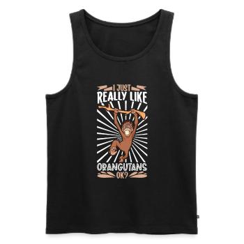 I love orangutans - Orangutan - Men's Premium Organic Tank Top - black - Front - AI Model Male 178 light (178cm)