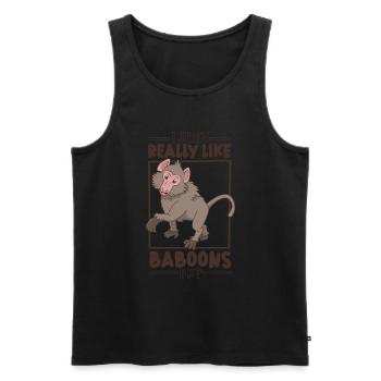 Ich liebe Paviane - Pavian - Männer Premium Bio Tank Top - Schwarz - Vorne - AI Model Male 178 light (178cm)