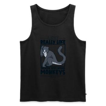 I love Greater Whitenose Monkeys - Men's Premium Organic Tank Top - black - Front - Michal (187cm)