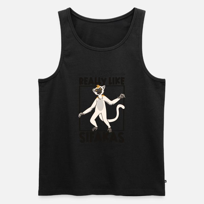 Ich liebe Sifakas - Sifaka - Männer Premium Bio Tank Top - Schwarz