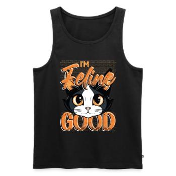 Funny Cat Lady, Cat Mom - Men's Premium Organic Tank Top - black - Front - AI Model Male 178 light (178cm)