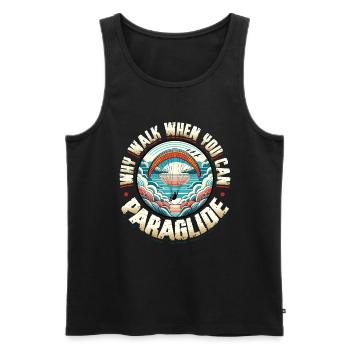 Parachutisme Parachutisme Parapente - Débardeur bio Premium Homme - noir - Devant - Michal (187cm)