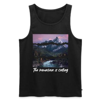 the mountain is calling - Men's Premium Organic Tank Top - black - Front - AI Model Male 178 light (178cm)