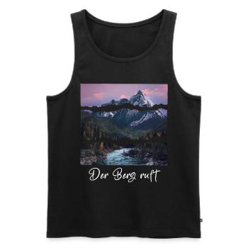der berg ruft - Männer Premium Bio Tank Top - Schwarz - Vorne - AI Model Male 178 light (178cm)