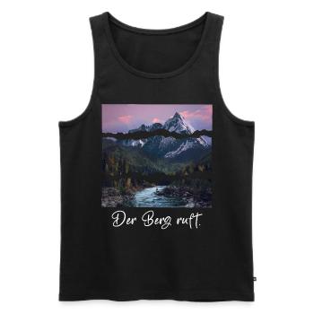 the mountain is calling - Men's Premium Organic Tank Top - black - Front - AI Model Male 178 light (178cm)