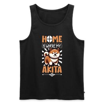 Zuhause - Akita - Männer Premium Bio Tank Top - Schwarz - Vorne - Michal (187cm)