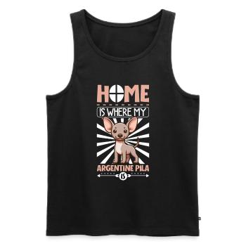 Home - Argentine Pila - Men's Premium Organic Tank Top - black - Front - Michal (187cm)