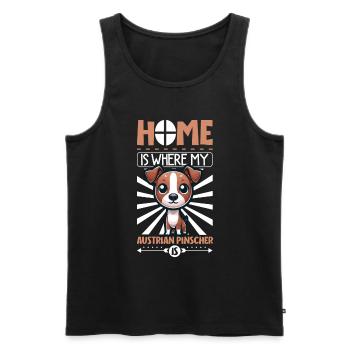Home - Austrian Pinscher - Men's Premium Organic Tank Top - black - Front - AI Model Male 178 light (178cm)