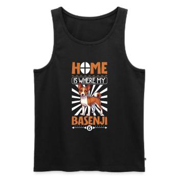 Zuhause - Basenji - Männer Premium Bio Tank Top - Schwarz - Vorne - AI Model Male 178 light (178cm)