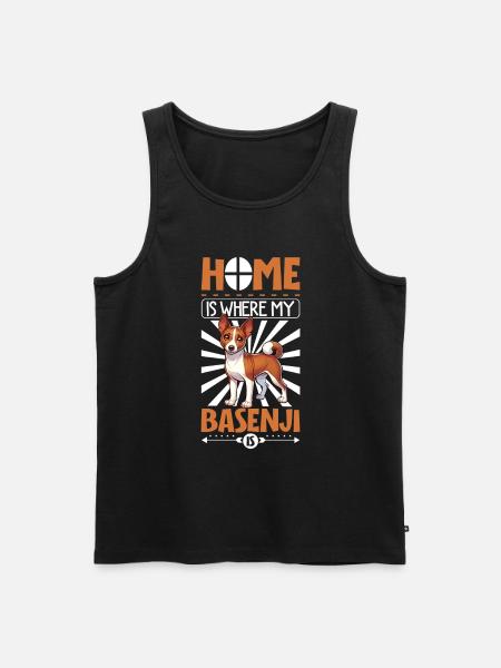 Home - Basenji - Men's Premium Organic Tank Top - black