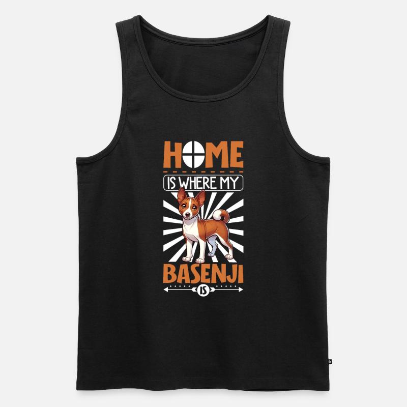 Zuhause - Basenji - Männer Premium Bio Tank Top - Schwarz